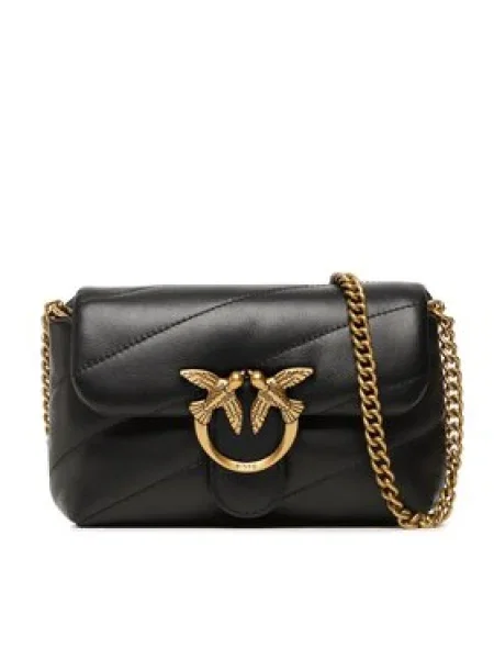 Pinko De piele geantă poștaș negru