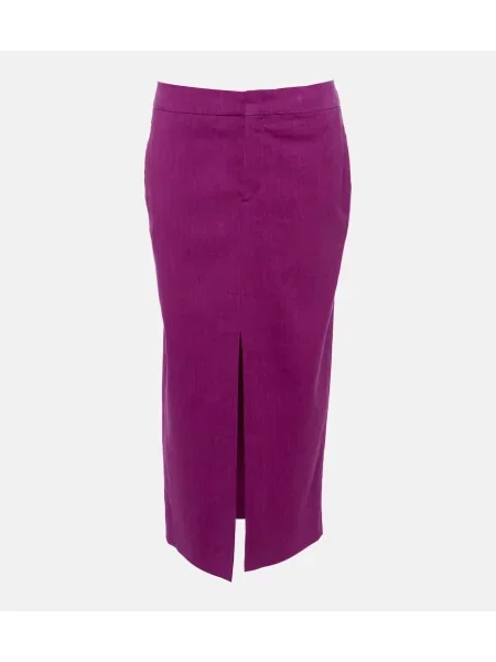 Laneno midi krilo Isabel Marant roza