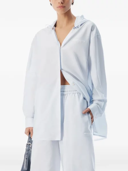 Cămașă Alexander Wang cu dungi cu cordon albastru