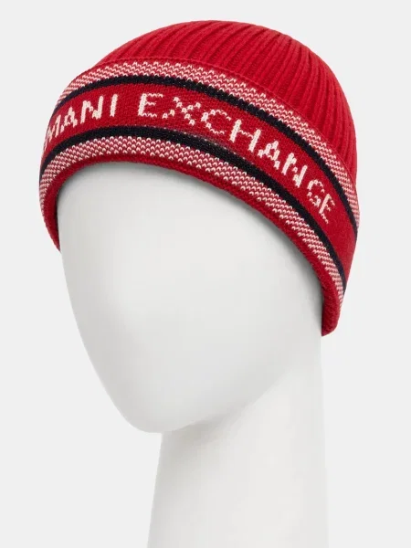 Шапка з додаванням вовни Armani Exchange червоний