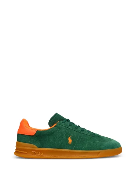 Sneakerși Polo Ralph Lauren din piele de căprioară verde