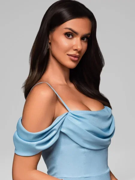Rochie de seară Edoti de costum albastru