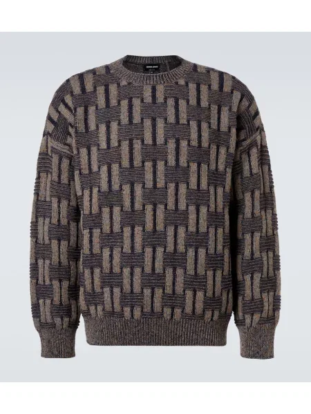 Pleten pulover Giorgio Armani rjava