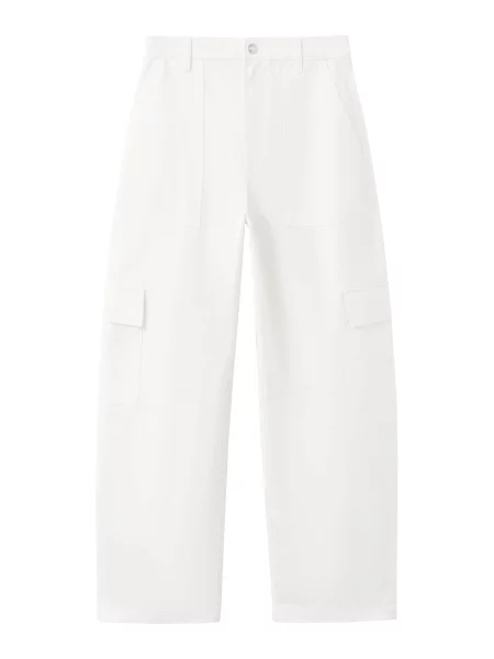 MANGO Pantaloni eleganți Papaya denim alb