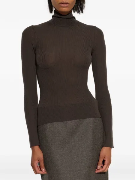 Tricou polo Max Mara de lână maro