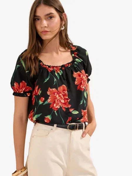 Friends Like These Bluză verde / roși aprins negru