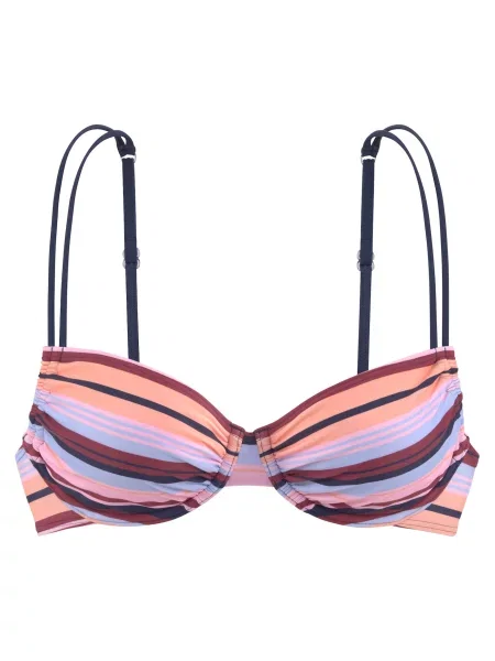 S.Oliver Sutien costum de baie deschis / portocaliu caisă / roz / roşu închis albastru