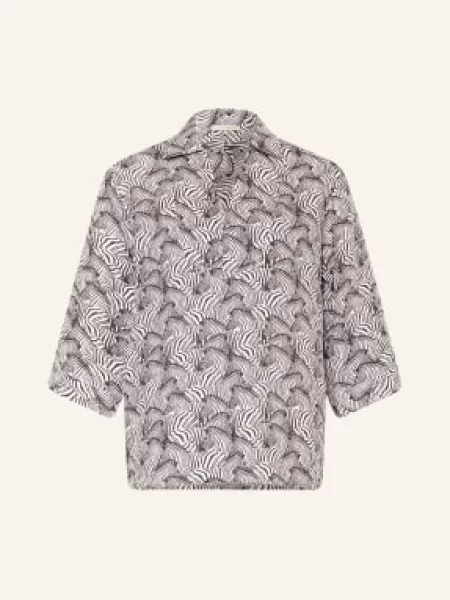 Lilienfels Bluzka Z Lnu Z Rękawami schwarz biała