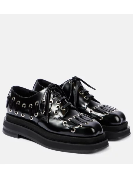 Pantofi Simone Rocha din piele cu motiv cu inimi negru