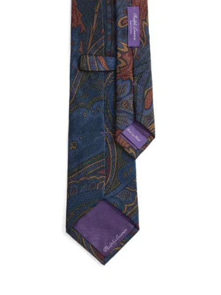 Копринена вратовръзка Ralph Lauren Purple Label с принт с пейсли десен синьо