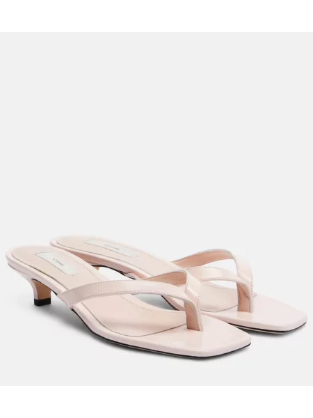 Chiloți tanga Toteme din piele roz