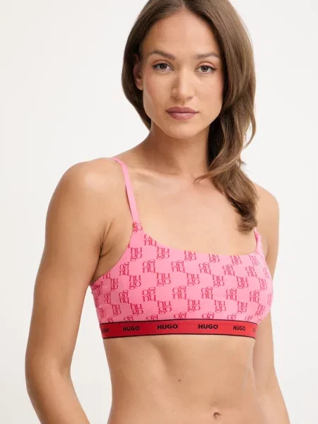 HUGO braletka s TWIN BRALETTE DESIGN růžová