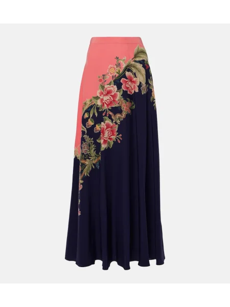 Fusta maxi Etro de mătase albastru