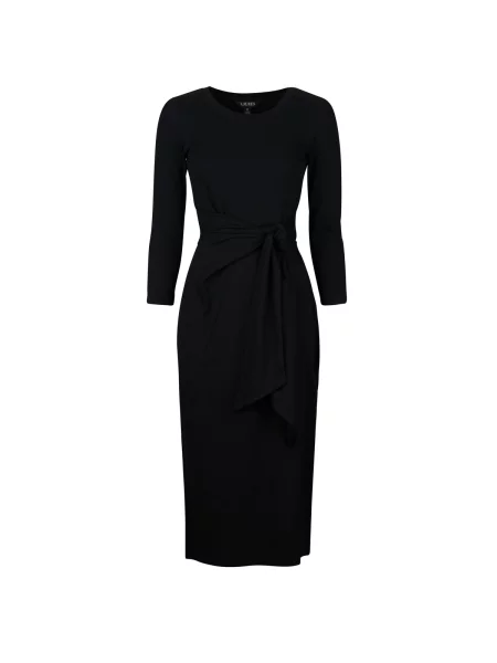 Lung rochie Lauren Ralph Lauren cu mâneci lungi negru