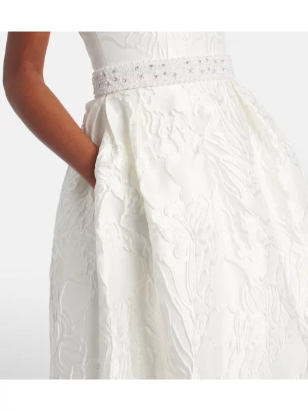 Rochie midi Rebecca Vallance din jacard alb