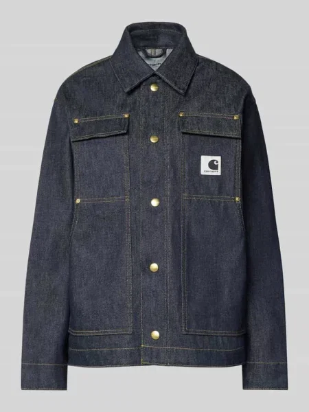 Kurtka jeansowa krój regular fit z naszywką z logo model „Arctic” Carhartt Work In Progress granatowa