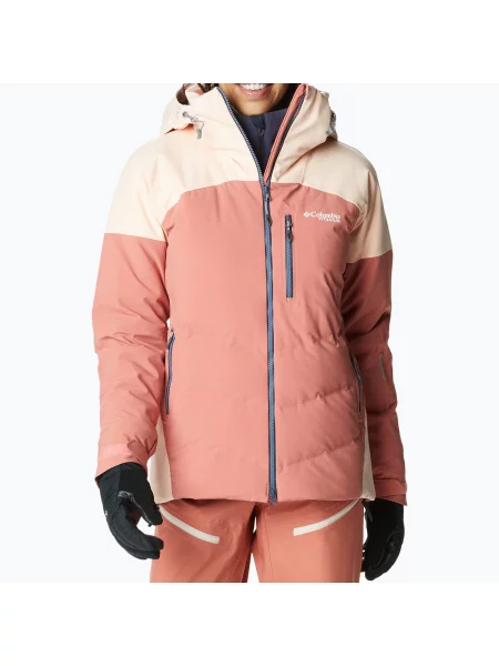 Дамско ски яке Columbia Powderkeg III Down dark coral/peach blossom розово