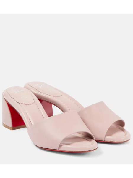 Kožené mules Christian Louboutin růžové