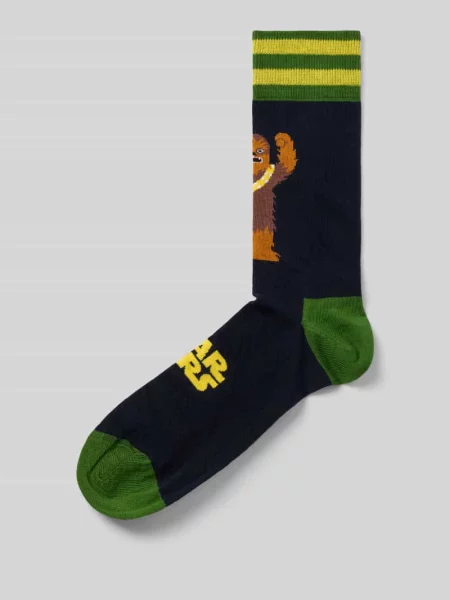 Skarpety z elastycznej mieszanki bawełny model Star Wars Chewie' Happy Socks granatowe