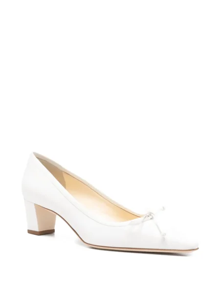 Pantofi cu toc Manolo Blahnik cu funde alb