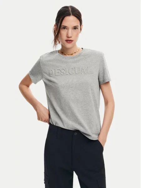 Desigual kratka majica BRANDY siva