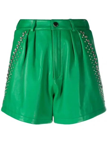 Pantaloni scurți Philipp Plein din piele verde