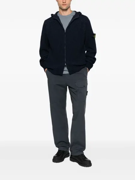 Pantaloni cargo Stone Island cu strasuri albastru