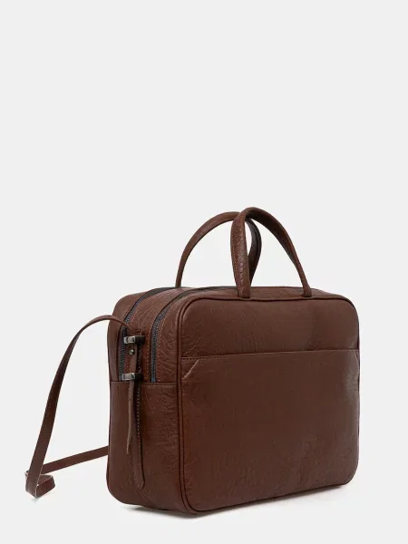 Кожаная сумка Weekend Max Mara коричневая