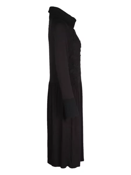 Rochie midi Max Mara cu model floral până la genunchi de costum negru