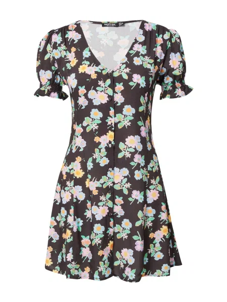 Nasty Gal Rochie verde / lila / portocaliu negru