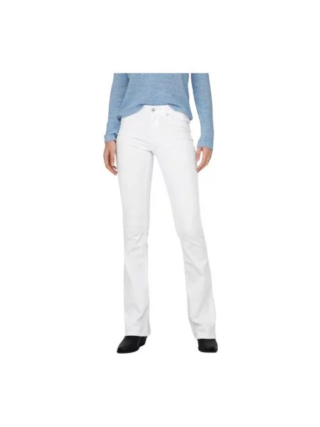 Mid Flared Jeans Blush Only białe