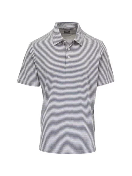 Tricou polo Faherty cu dungi gri