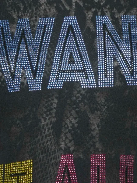 Koszulka Philipp Plein z nadrukiem w wężowy wzór niebieska