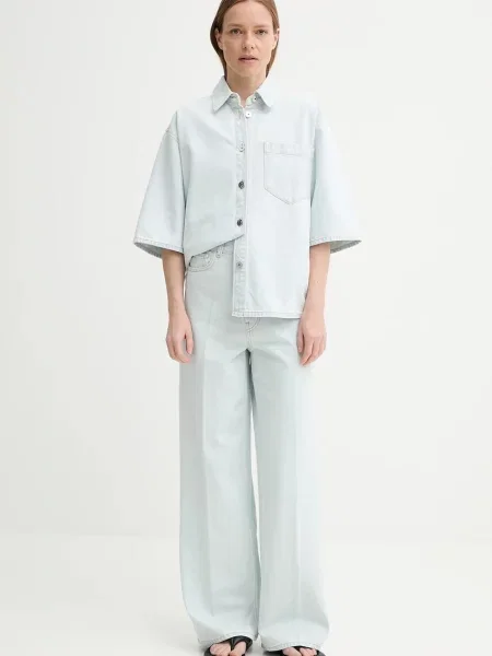 AERON koszula jeansowa ABBOTT relaxed z kołnierzykiem klasycznym niebieski