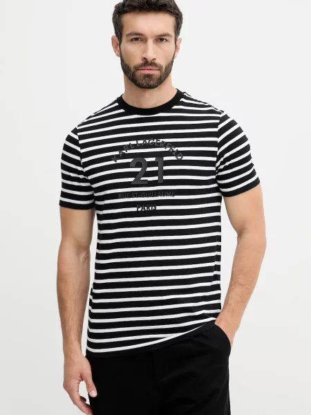 Karl Lagerfeld tricou din cu imprimeu negru