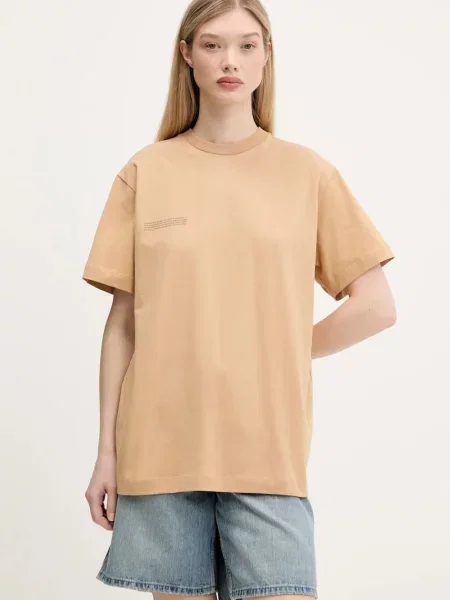 Футболка Pangaia с принтом коричневая