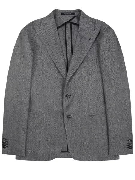Sacou Tagliatore cu model herringbone cu rever gri