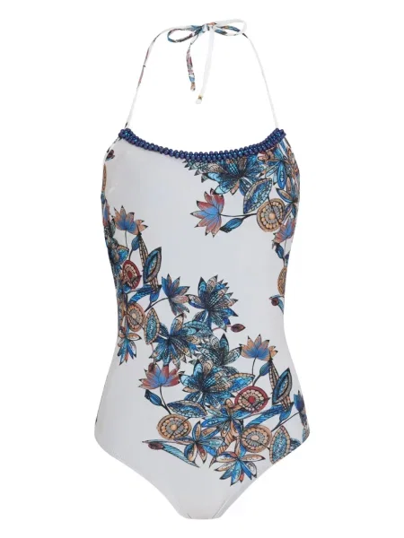 Květinové plavky Amir Slama s potiskem bílé