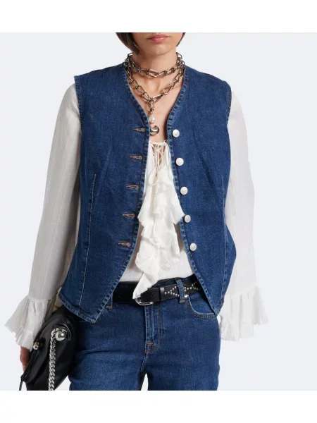 Vestă denim 7 For All Mankind albastru