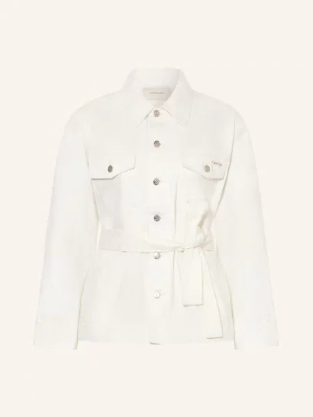 Calvin Klein Jeans Džínová Bunda asn chalk white bílá
