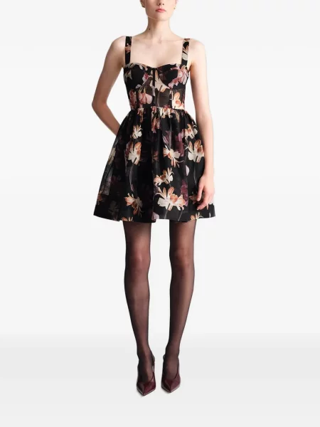 Rochie mini Cara Cara cu model floral cu imagine negru