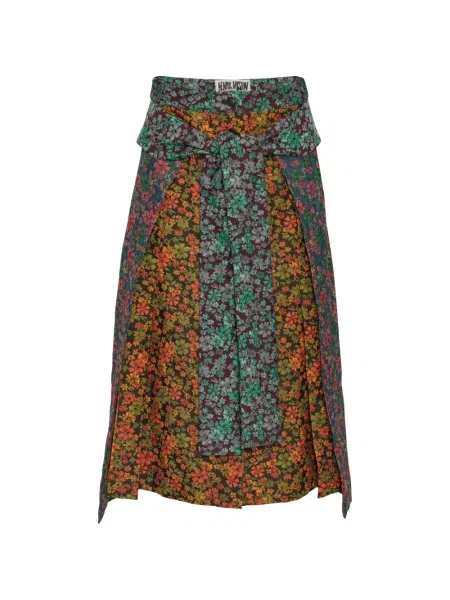 Fustă Henrik Vibskov cu model floral în linie A verde