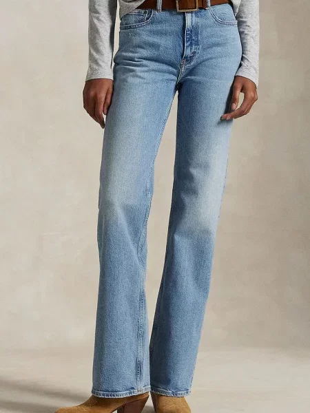 Polo Ralph Lauren jeansy high waist niebieskie