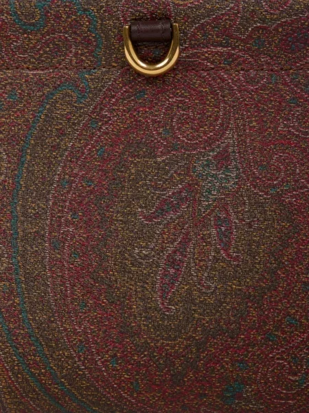 Geantă Etro cu model paisley maro