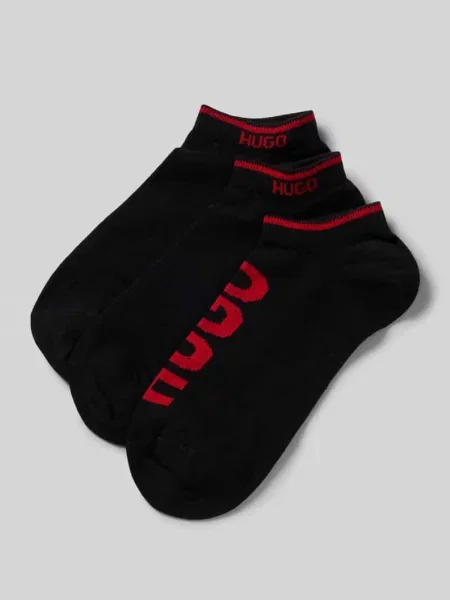 Skarpety do sneakersów z nadrukiem z logo Hugo czarne