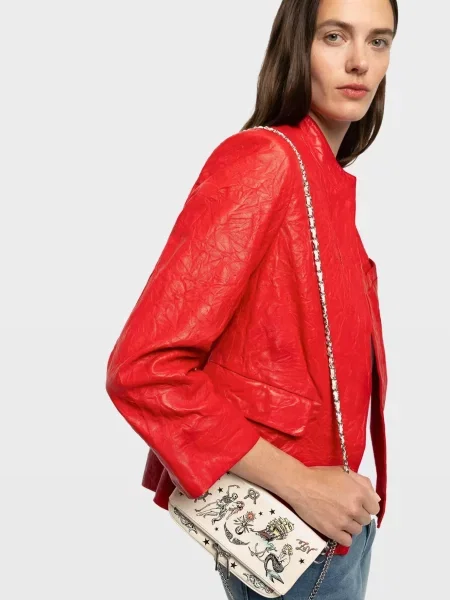 Шкіряний клатч Zadig&voltaire білий