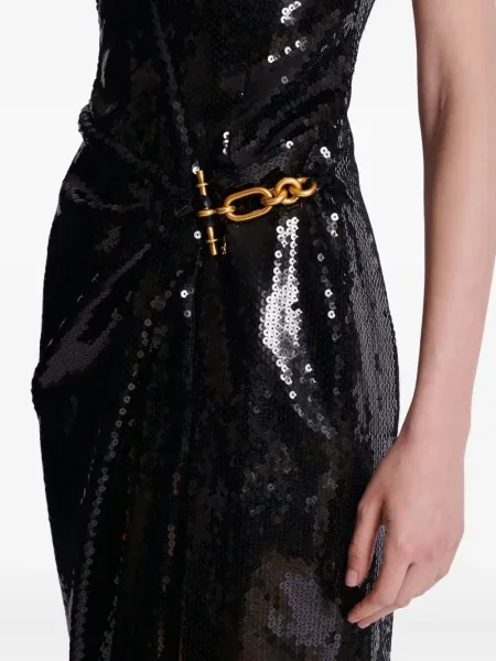 Rochie Balmain cu paiete drapată de costum negru