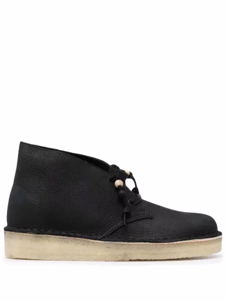Ghete desert Clarks Originals cu șireturi din piele negru