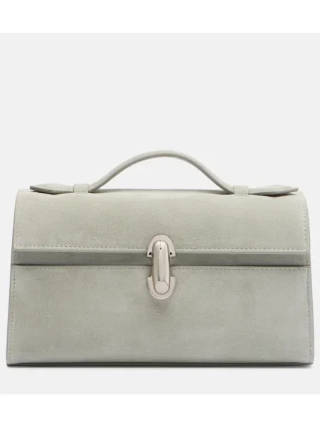 Geantă Savette din piele de căprioară gri