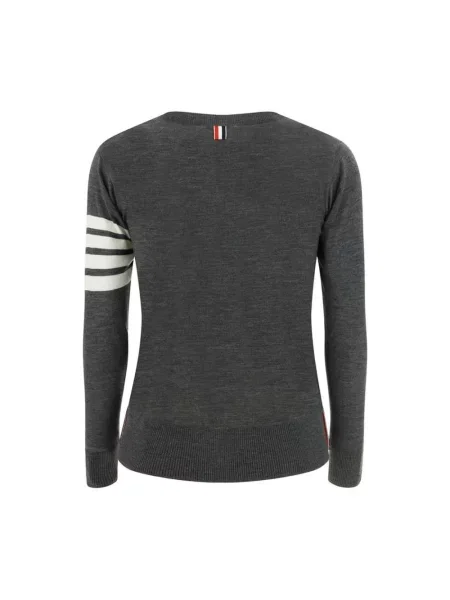 Sweter Thom Browne wełniany w paski z paskiem szary
